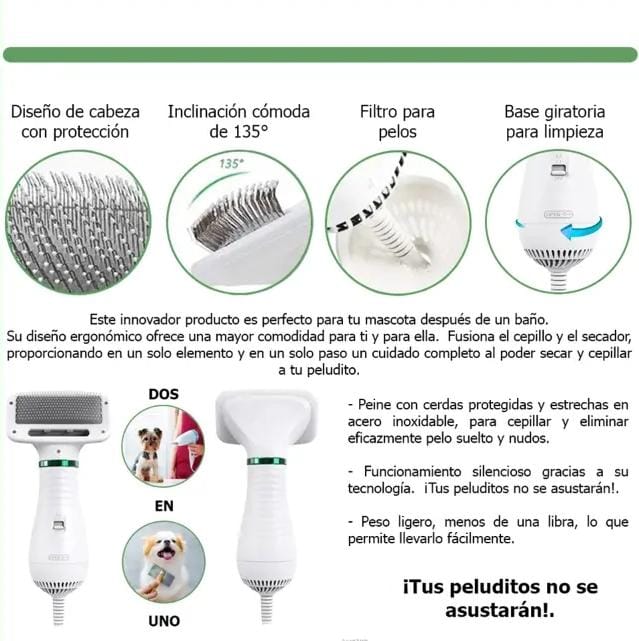 PawfectDry™ Cepillo secador para mascota 🐶🐱💕